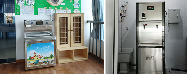 國林安裝師傅緊鑼密鼓的為延慶幼兒園準(zhǔn)備直飲水機(jī)