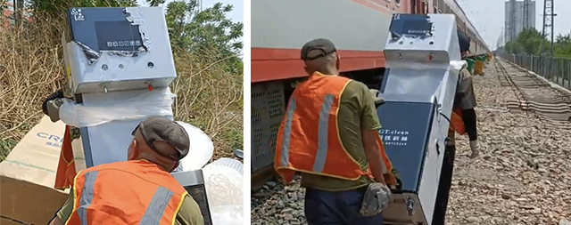 國(guó)鐵科林安裝師傅肩扛百斤凈水機(jī)為守護(hù)鐵路工人飲水安全